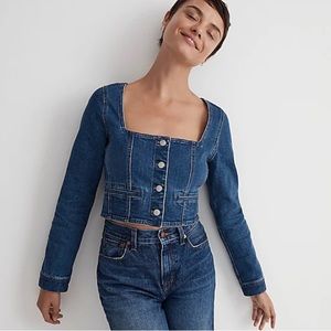 Madewell Blue Denim Long Sleeve Top